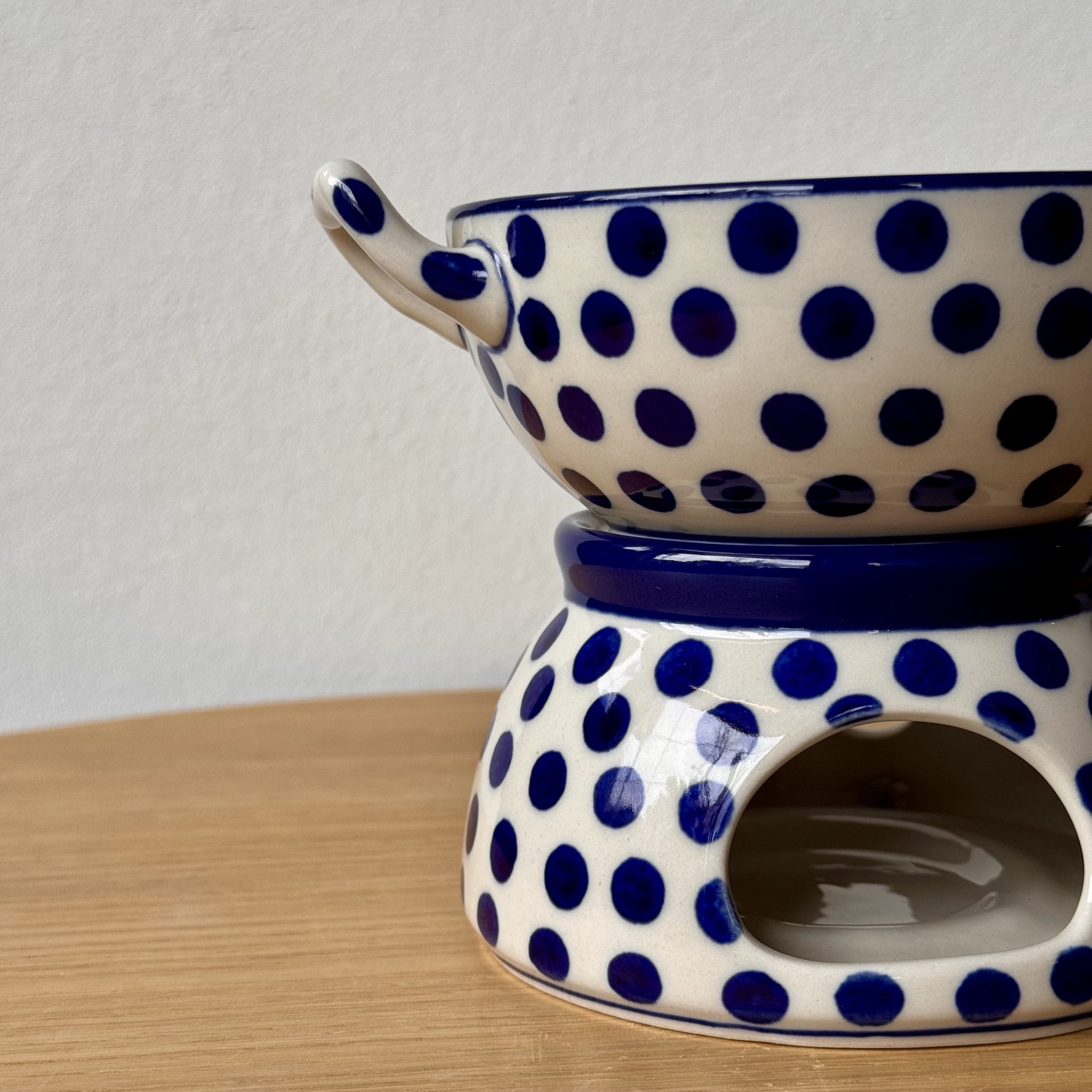 Komplet do fondue (C62) - śr 12 cm - 61X Kropki - obrazek 2