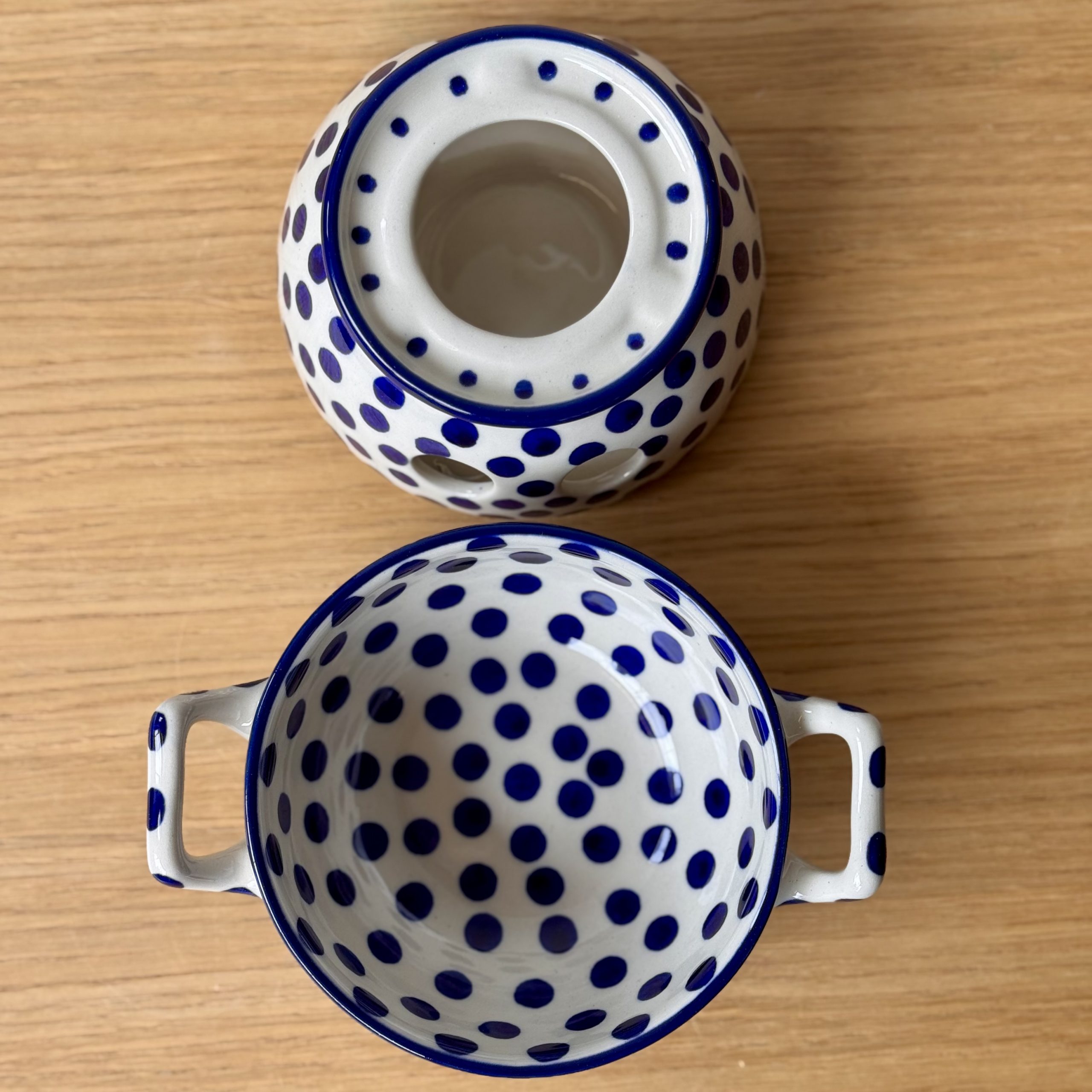 Komplet do fondue (C62) - śr 12 cm - 61X Kropki - obrazek 4