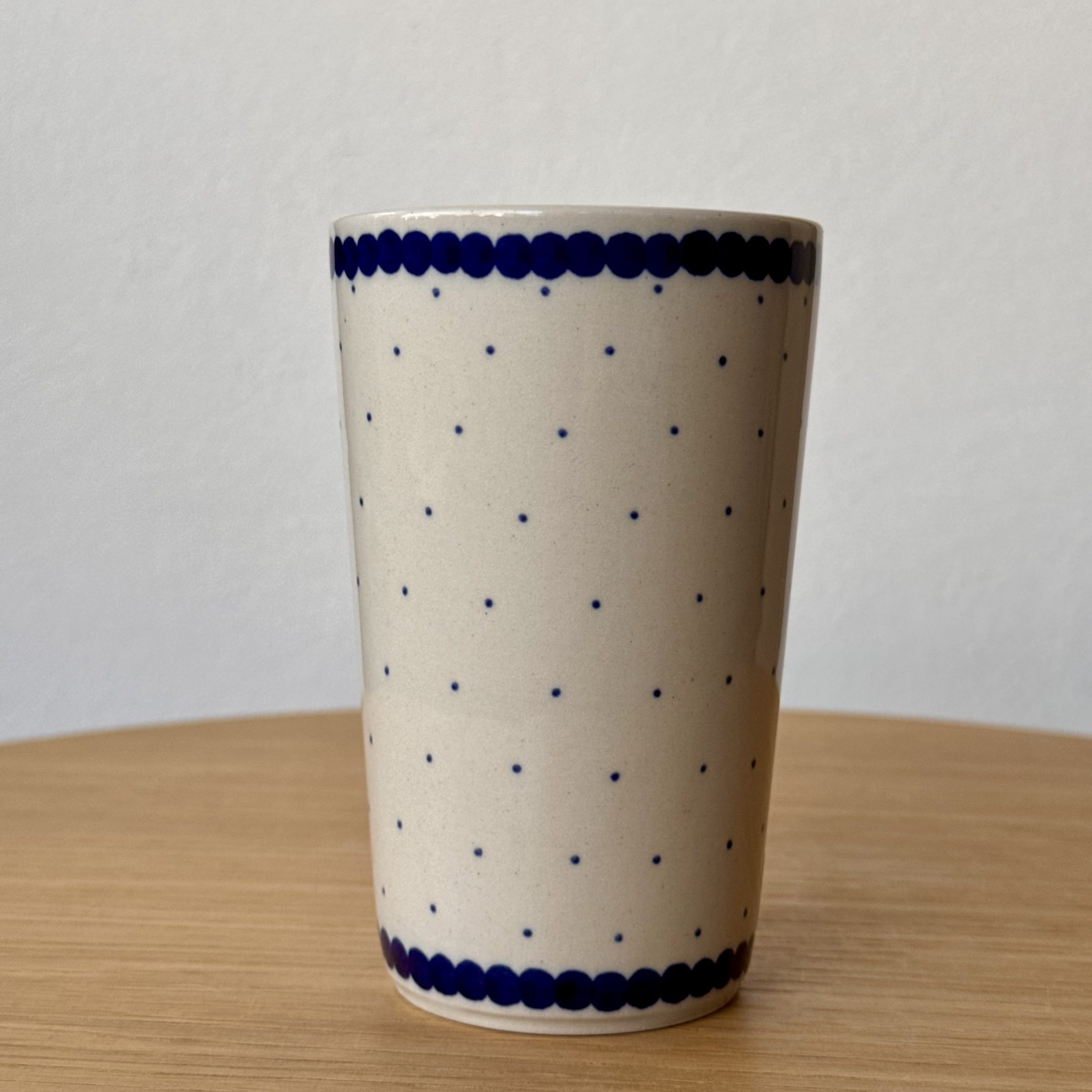 Kubek ceramiczny (D49) - 330 ml - 61A Mini kropka niebieska
