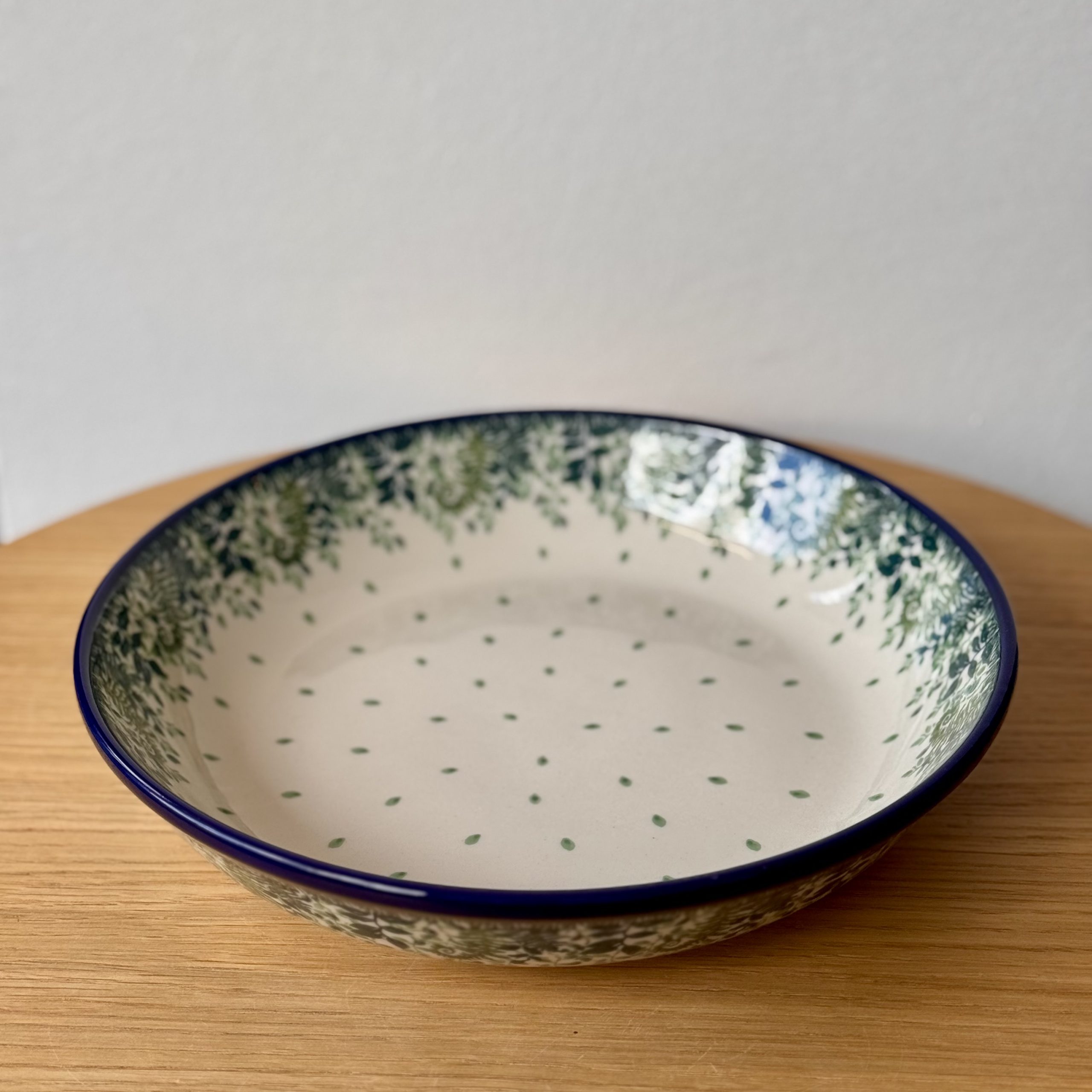 Miska ceramiczna na makaron (D93) - śr 24,5cm wys 5,3cm - 2206X Zielone paprocie - obrazek 2