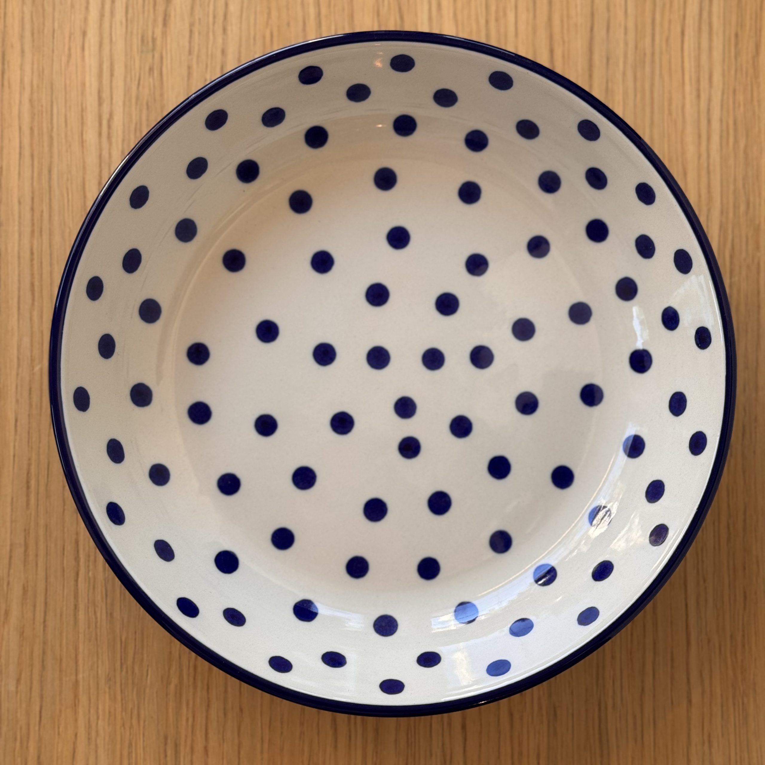 Miska ceramiczna na makaron (D93) - śr 24,5cm wys 5,3cm - 2519X Kropki - obrazek 3