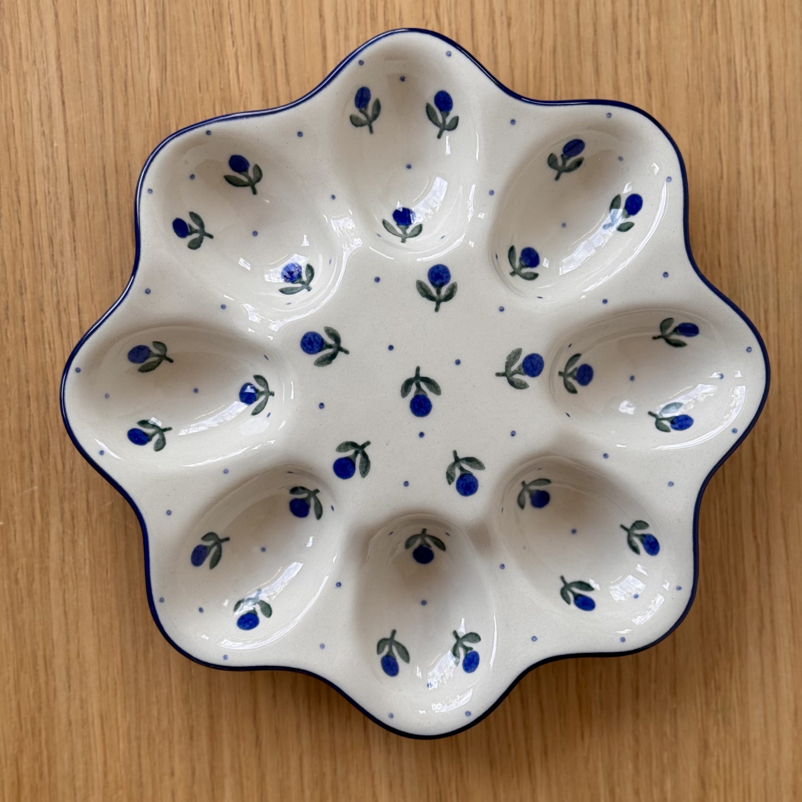 Talerz na jajka (E15) - śr 22,5 cm - 135X Borówka