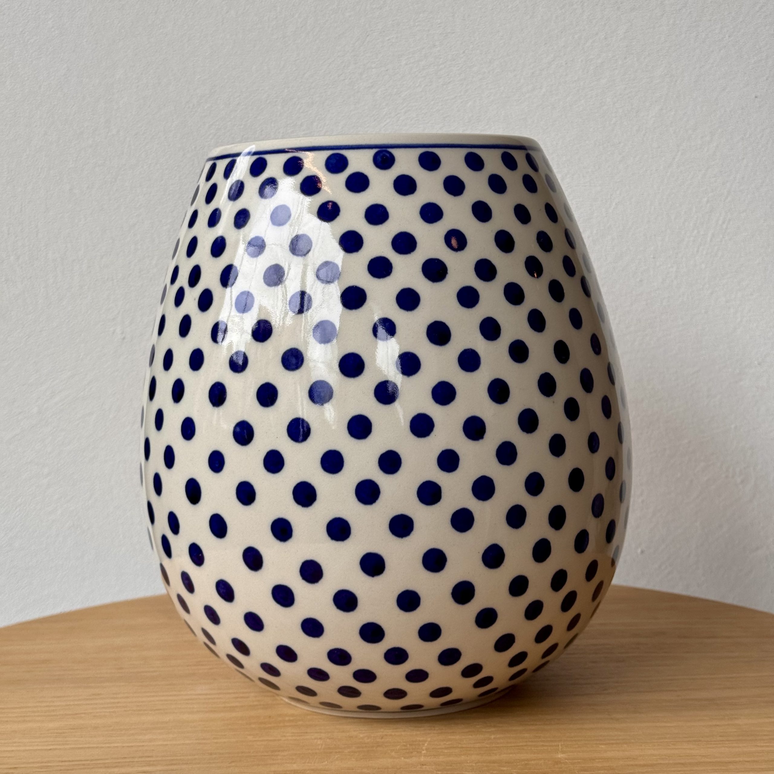 Wazon ceramiczny (G20) - wys 21,5 cm - 61X Kropki