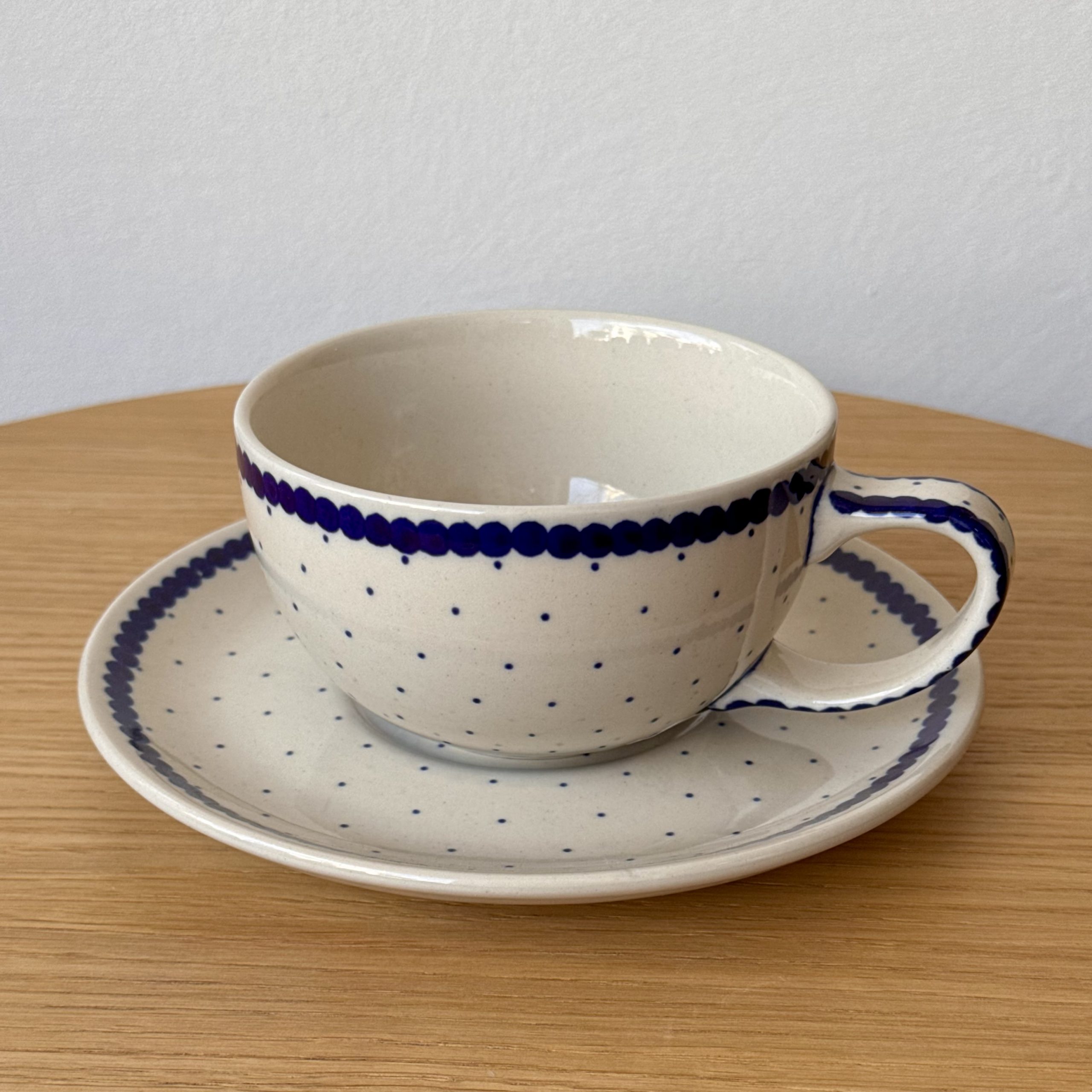Filiżanka ze spodkiem (B99+G89) - 260 ml - 61A Mini kropka niebieska - obrazek 2