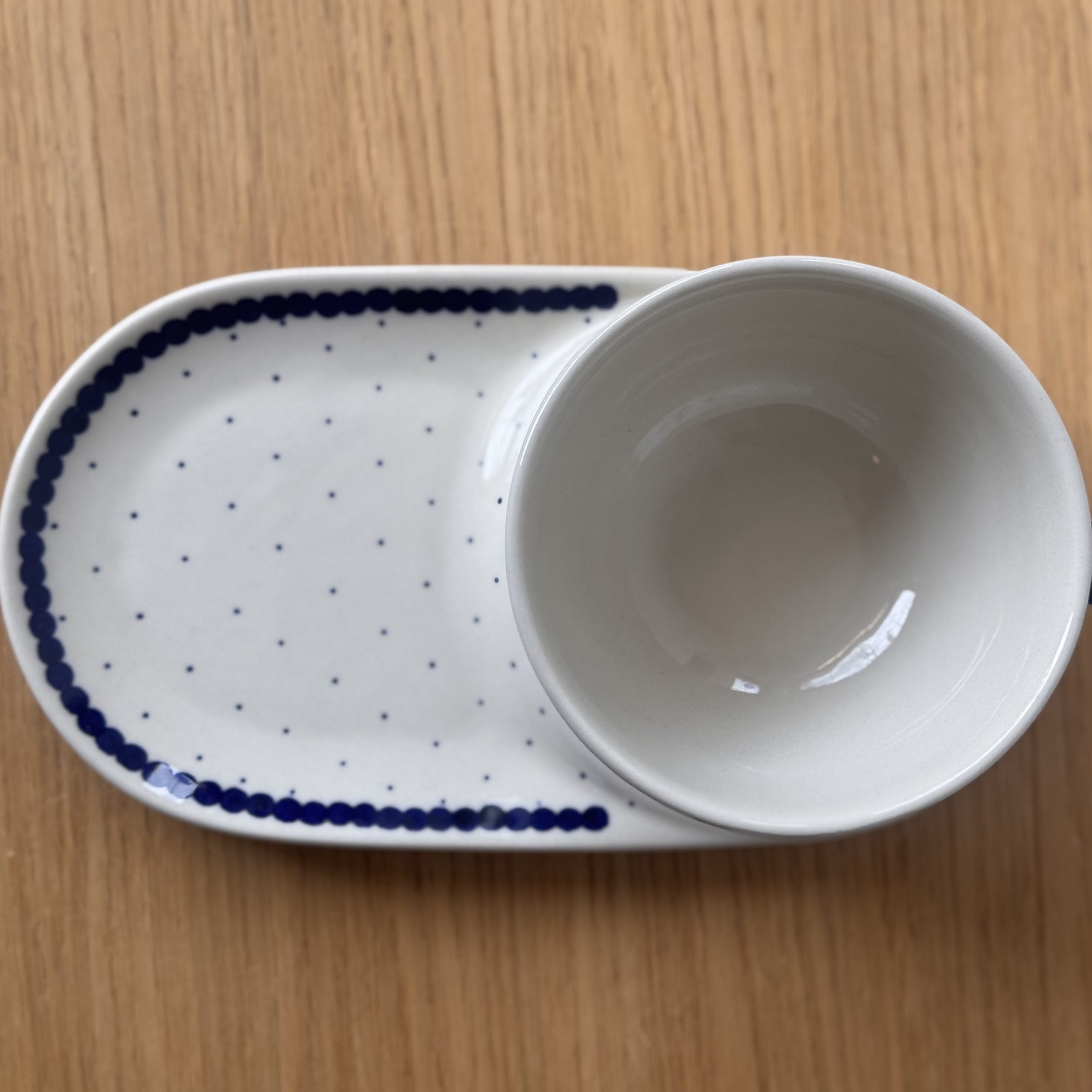 Filiżanka ze spodkiem (H12) - 260 ml - 61A Mini kropka niebieska - obrazek 4