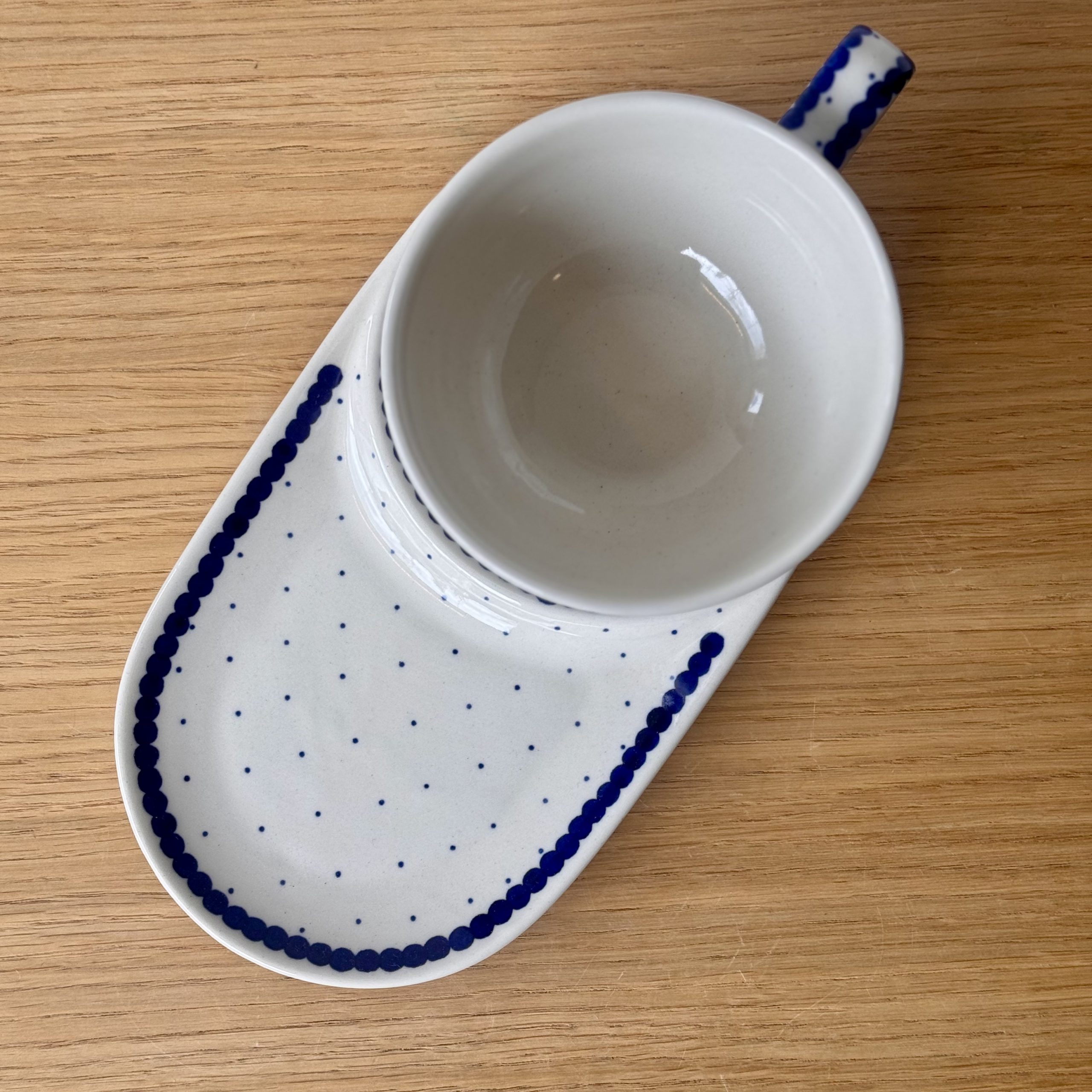 Filiżanka ze spodkiem (H12) - 260 ml - 61A Mini kropka niebieska - obrazek 5