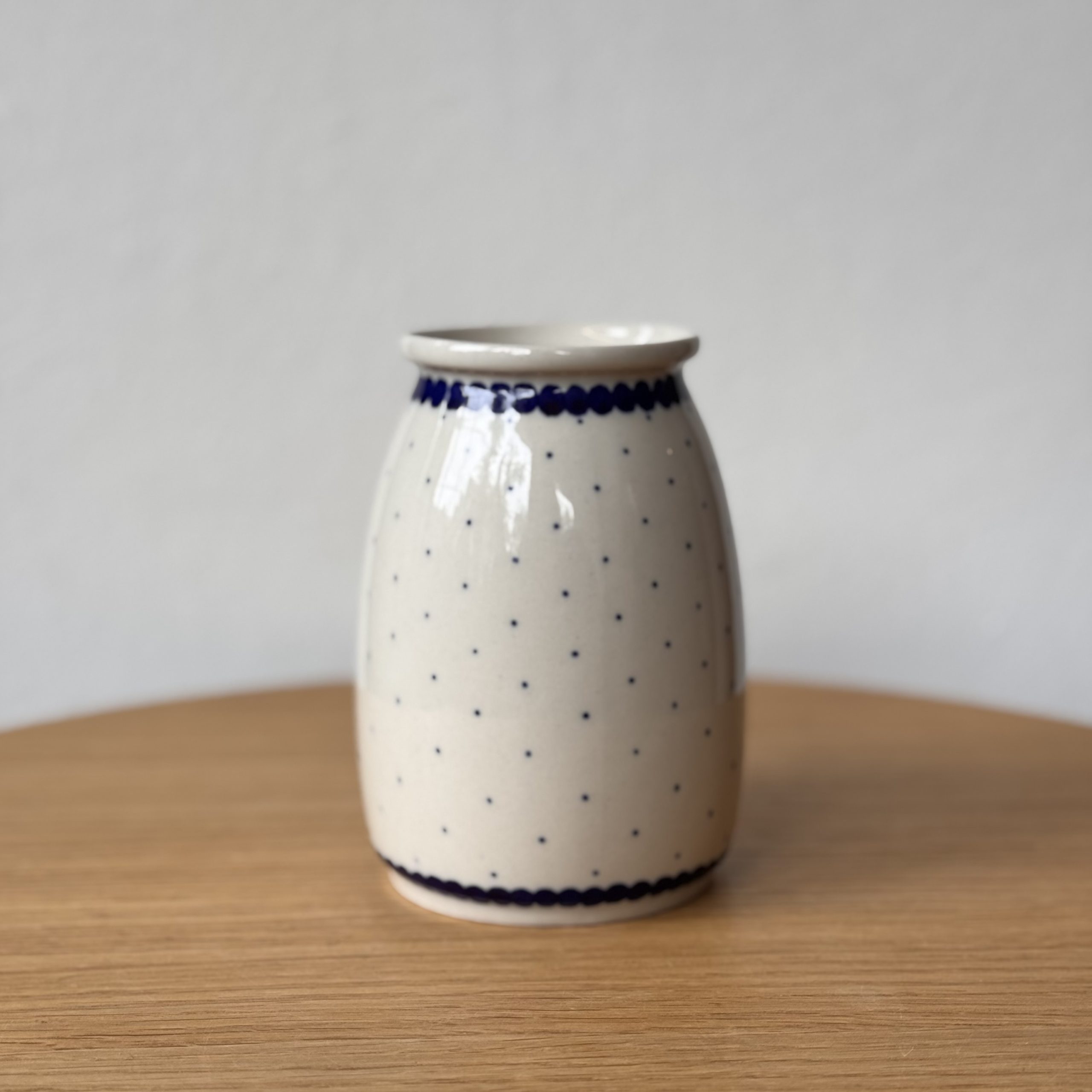 Wazon ceramiczny (196) - wys 12,5 cm - 61A Mini kropka niebieska