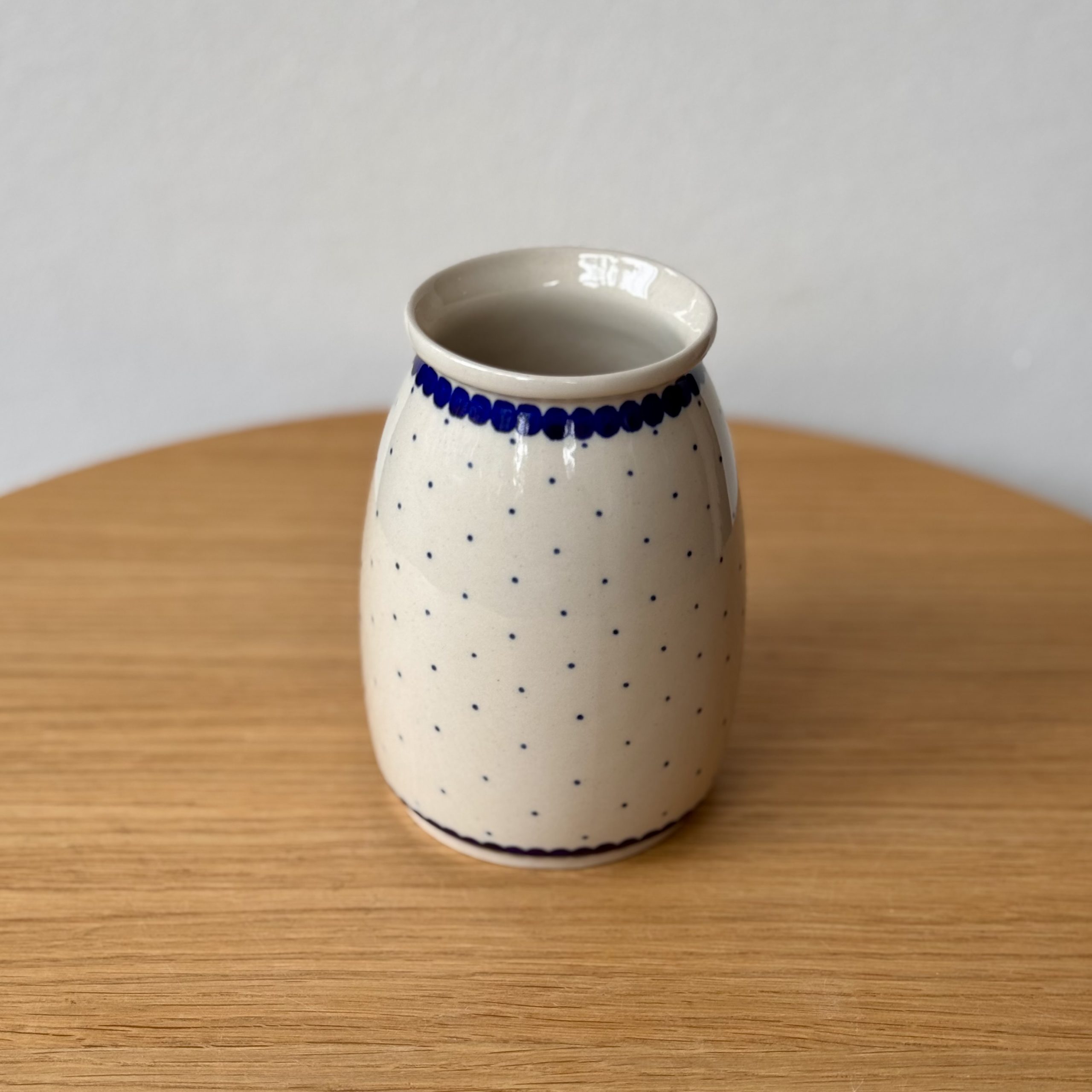 Wazon ceramiczny (196) - wys 12,5 cm - 61A Mini kropka niebieska - obrazek 2