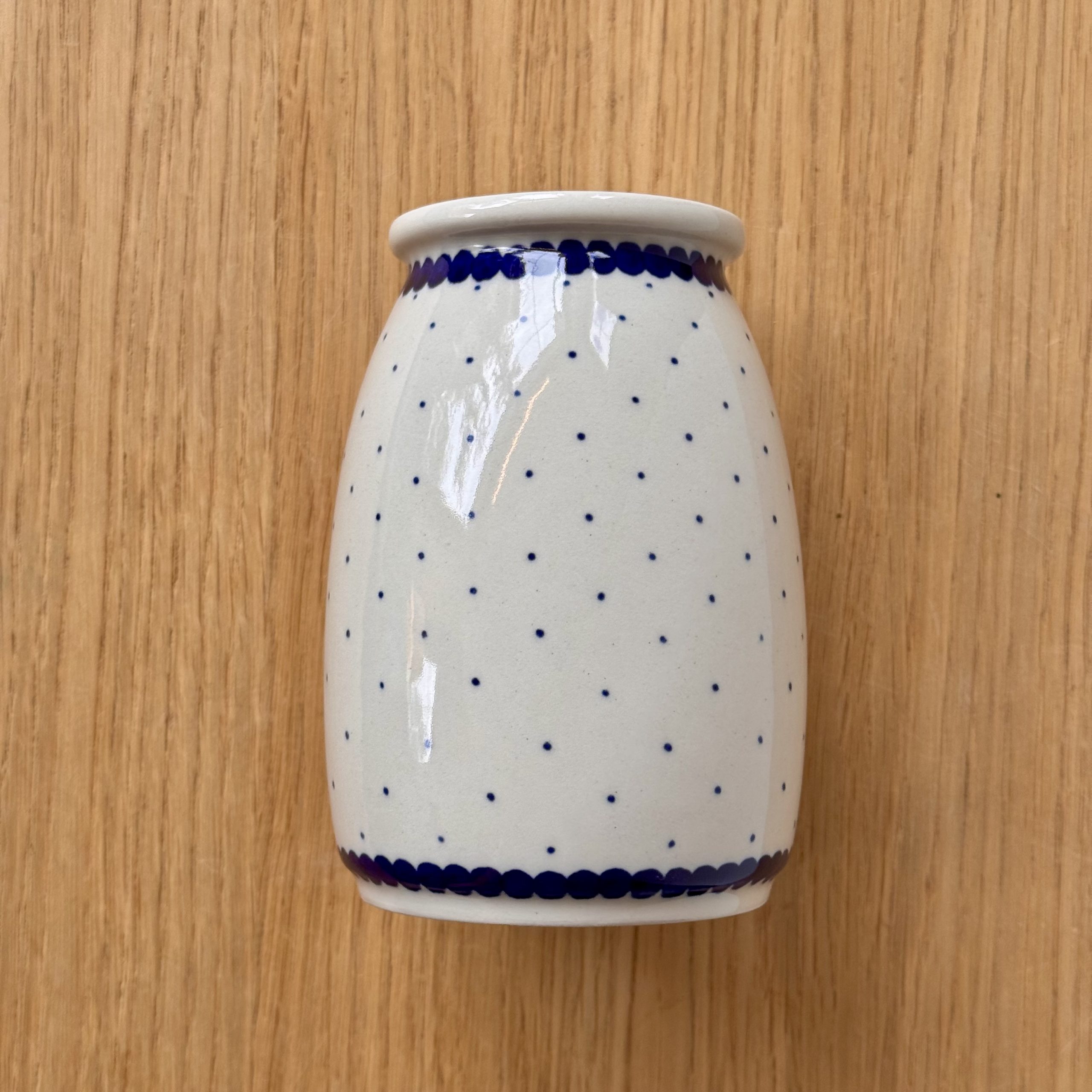 Wazon ceramiczny (196) - wys 12,5 cm - 61A Mini kropka niebieska - obrazek 4